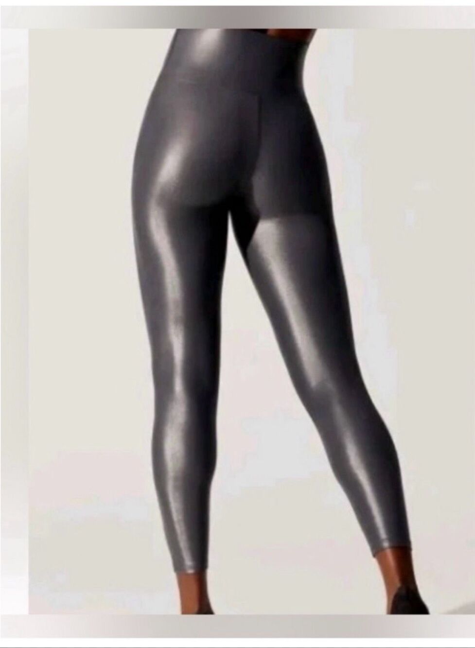 Carbon38 takara metallic silver gray leggings
